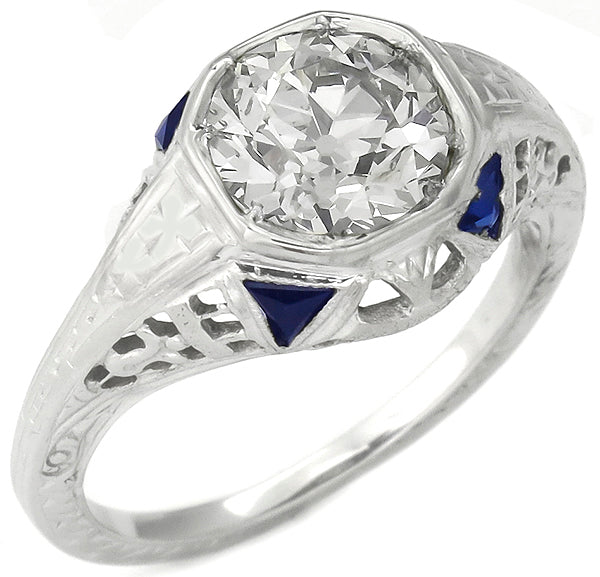 1.39ct EGL Certified F-G SI1 Diamond 14k Gold Engagement Ring