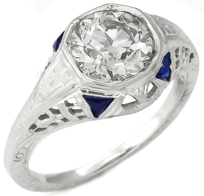 1.39ct EGL Certified F-G SI1 Diamond 14k Gold Engagement Ring