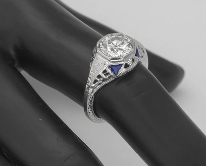 1.39ct EGL Certified F-G SI1 Diamond 14k Gold Engagement Ring