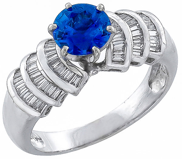 1.40ct Sapphire 0.90ct Diamond Engagement Ring