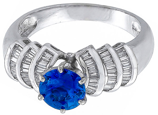 1.40ct Sapphire 0.90ct Diamond Engagement Ring