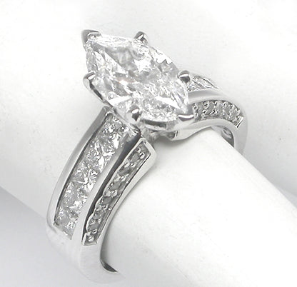 1.41ct Marquise Cut Diamond 14k Gold Engagement Ring