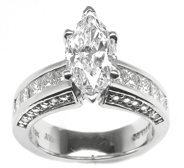1.41ct Marquise Cut Diamond 14k Gold Engagement Ring