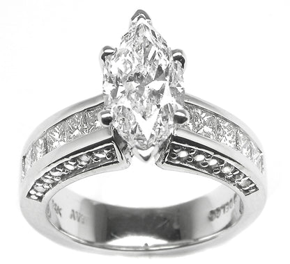1.41ct Marquise Cut Diamond 14k Gold Engagement Ring