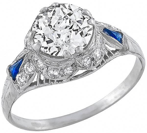 1.47ct Antique Diamond Engagement Ring