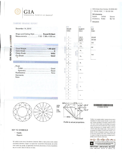 1.48ct Diamond 18k White Gold Engagement Ring