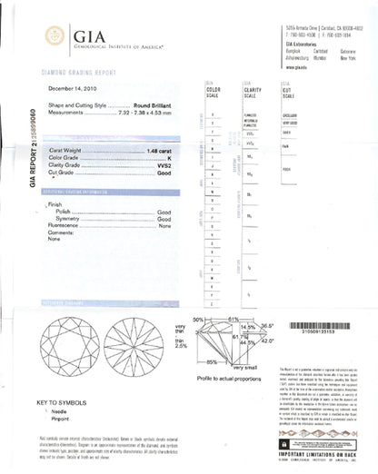 1.48ct Diamond 18k White Gold Engagement Ring