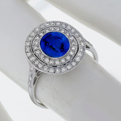 1.48ct Sapphire 0.40ct Diamond  Gold Ring