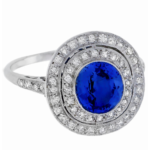 1.48ct Sapphire 0.40ct Diamond  Gold Ring
