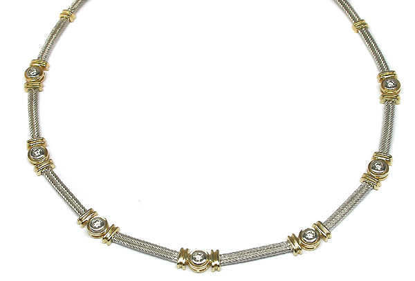 14k White & Yellow Gold 1ct Diamond Necklace