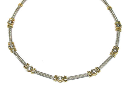14k White & Yellow Gold 1ct Diamond Necklace