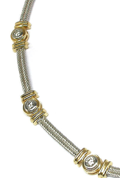 14k White & Yellow Gold 1ct Diamond Necklace