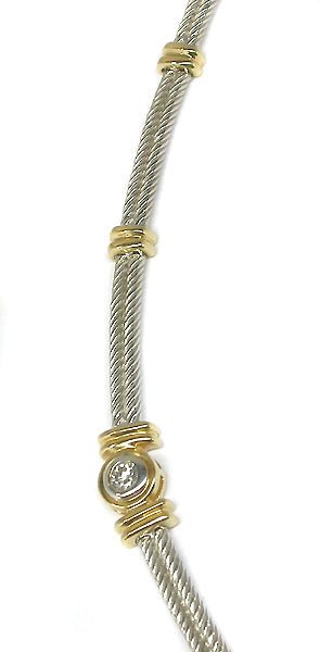 14k White & Yellow Gold 1ct Diamond Necklace