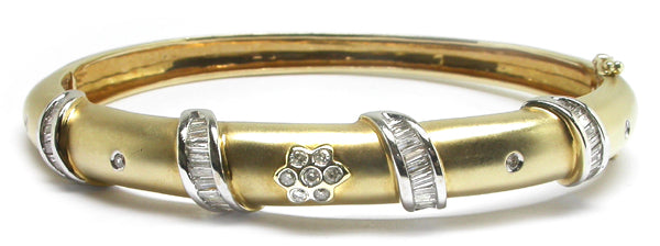 1.50ct Diamond 14k Yellow Gold Bangle