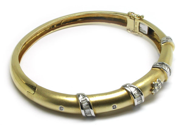 1.50ct Diamond 14k Yellow Gold Bangle