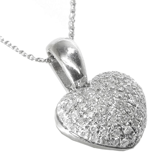 1.50ct Diamond 18k White Gold Heart Pendant