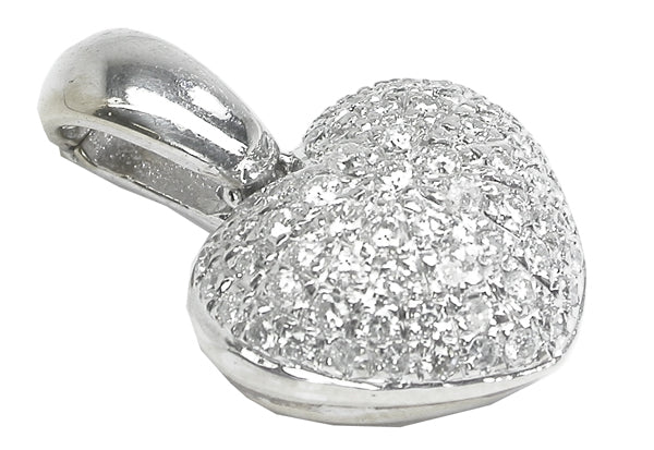 1.50ct Diamond 18k White Gold Heart Pendant