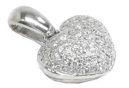 1.50ct Diamond 18k White Gold Heart Pendant