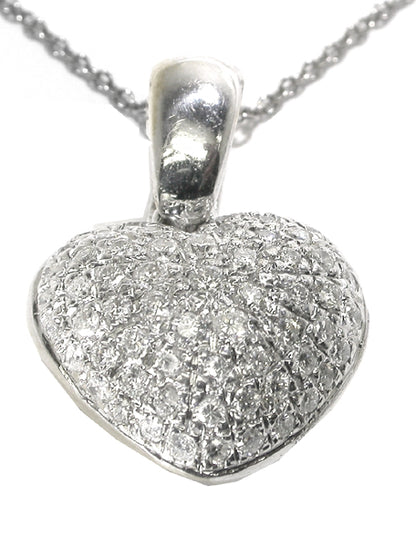 1.50ct Diamond 18k White Gold Heart Pendant