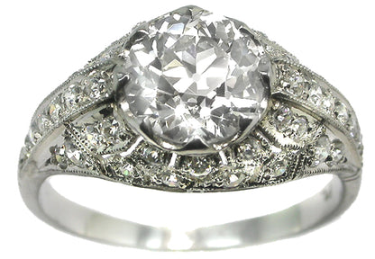 1.50ct Diamond Antique Platinum Engagement Ring