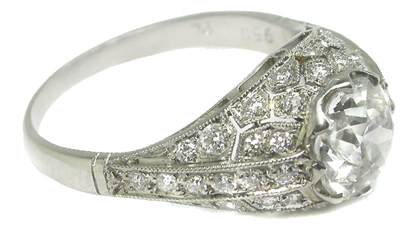1.50ct Diamond Antique Platinum Engagement Ring