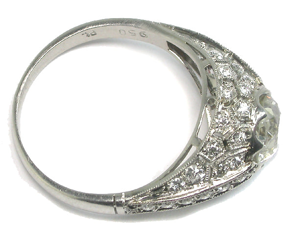 1.50ct Diamond Antique Platinum Engagement Ring
