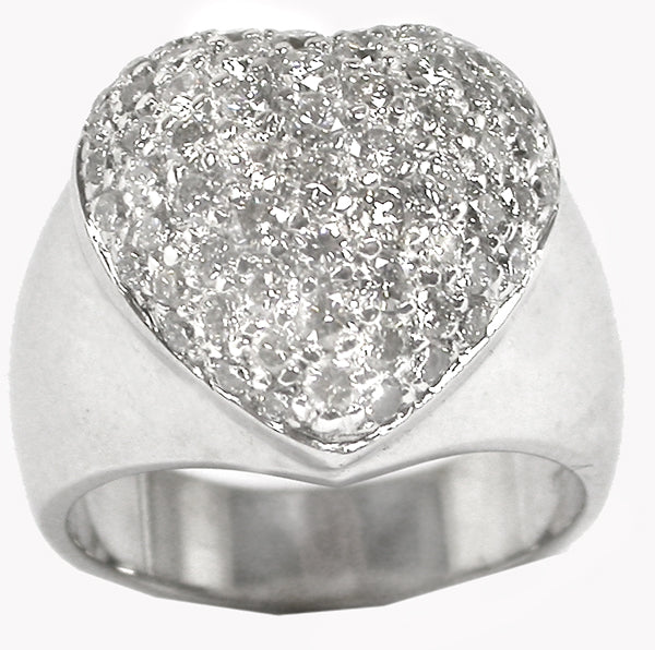 1.50ct Diamond Cluster 18k White Gold Heart Ring