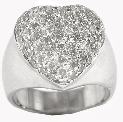 1.50ct Diamond Cluster 18k White Gold Heart Ring