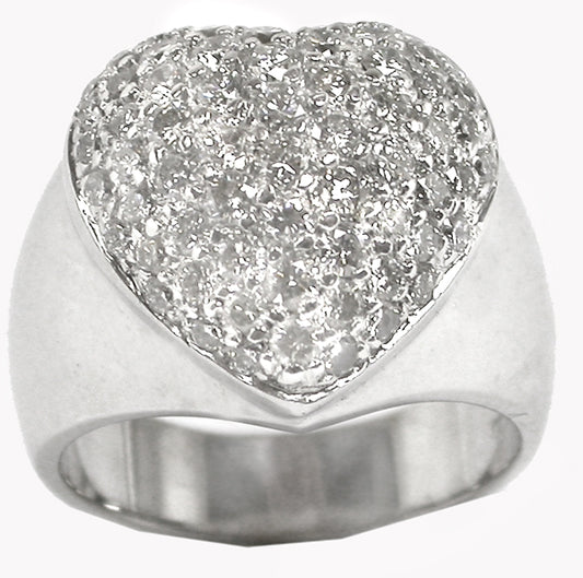 1.50ct Diamond Cluster 18k White Gold Heart Ring