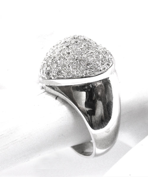 1.50ct Diamond Cluster 18k White Gold Heart Ring