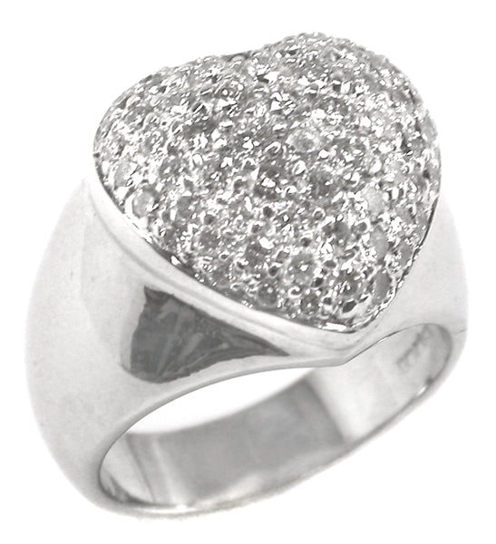 1.50ct Diamond Cluster 18k White Gold Heart Ring