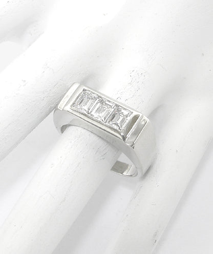 1.50ct Emerald Cut  Diamond 14k White Gold Men's Ring