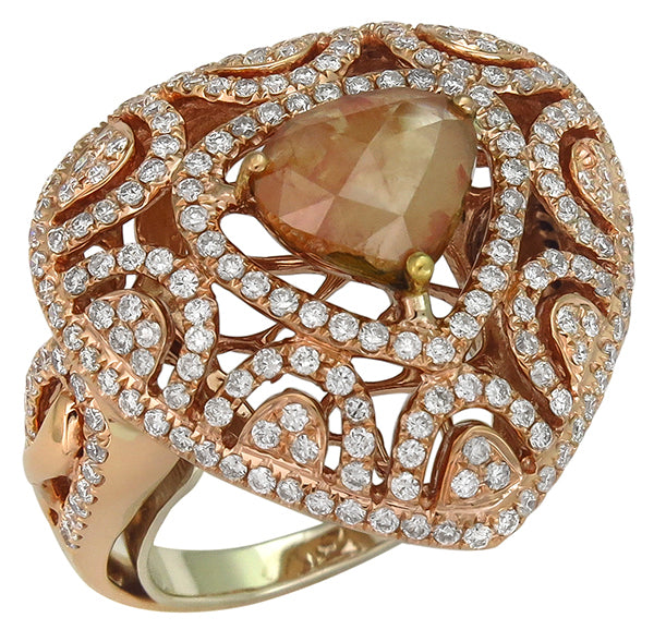 1.50ct Natural Fancy Colored Diamond 3.00ct Diamond Fashion Ring