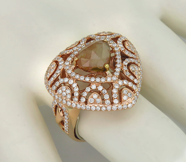 1.50ct Natural Fancy Colored Diamond 3.00ct Diamond Fashion Ring