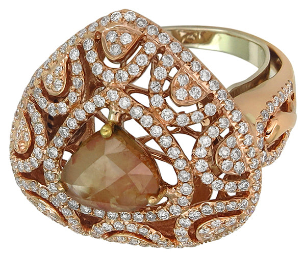 1.50ct Natural Fancy Colored Diamond 3.00ct Diamond Fashion Ring