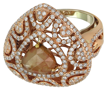 1.50ct Natural Fancy Colored Diamond 3.00ct Diamond Fashion Ring