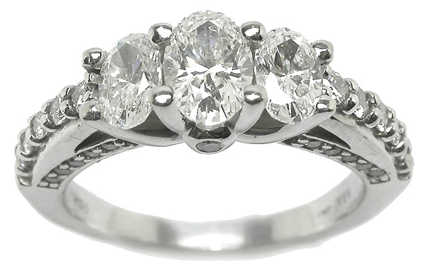 1.50ct Oval Cut Diamond 14k White Gold Engagement Ring