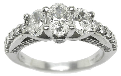 1.50ct Oval Cut Diamond 14k White Gold Engagement Ring