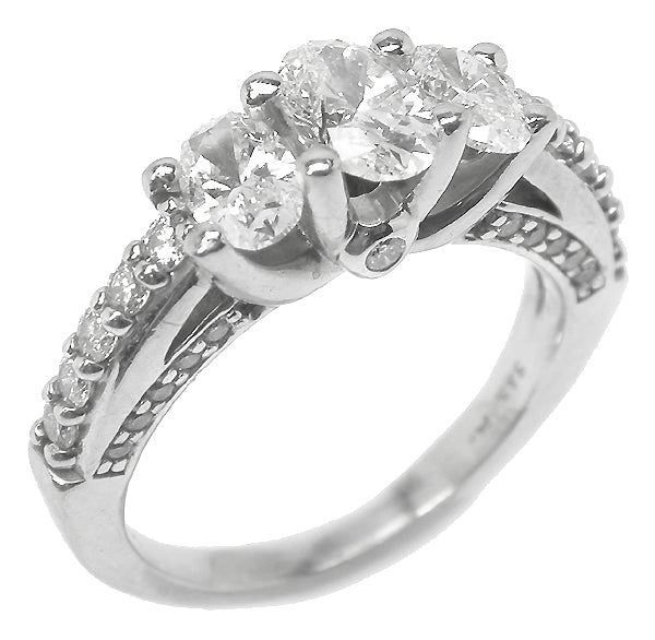 1.50ct Oval Cut Diamond 14k White Gold Engagement Ring