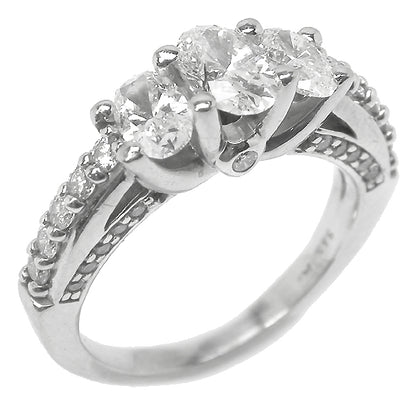 1.50ct Oval Cut Diamond 14k White Gold Engagement Ring