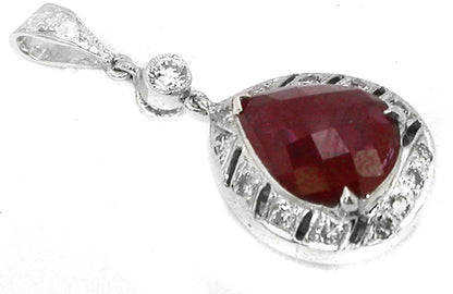 1.50ct Pear Ruby Diamond Pendant