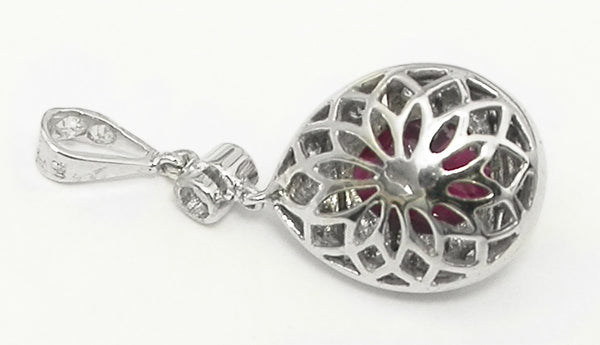1.50ct Pear Ruby Diamond Pendant