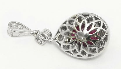 1.50ct Pear Ruby Diamond Pendant