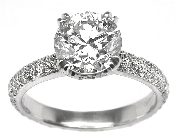 1.51ct Round Cut Diamond Platinum  Engagement Ring