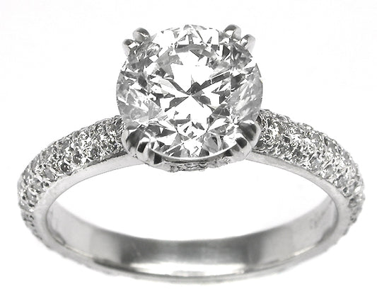 1.51ct Round Cut Diamond Platinum  Engagement Ring