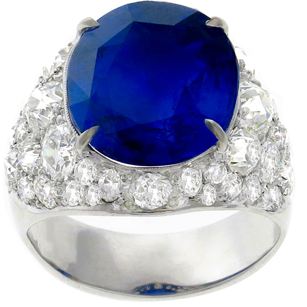 15.34ct Sapphire 6.00ct Diamond Cocktail   Ring