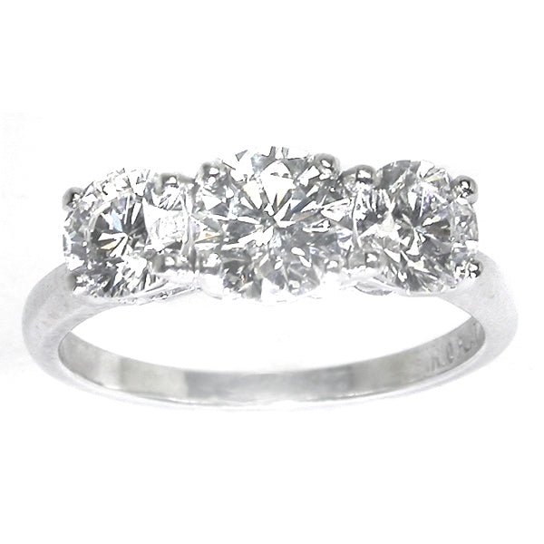 1.60ct 3 Diamond Platinum Ring