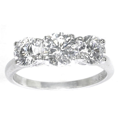 1.60ct 3 Diamond Platinum Ring