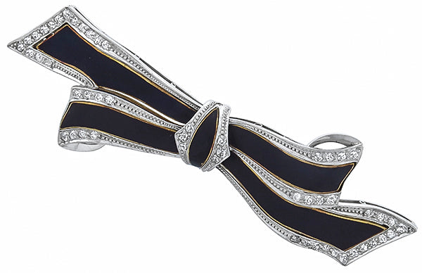 1.60ct Diamond Enamel Pin