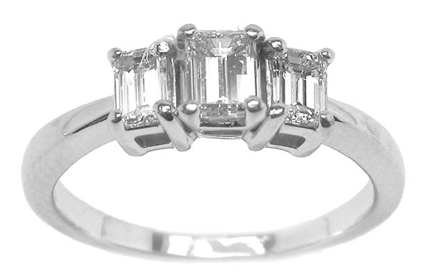 1.60ct Emerald Cut Diamond Engagement 14k White Gold Ring